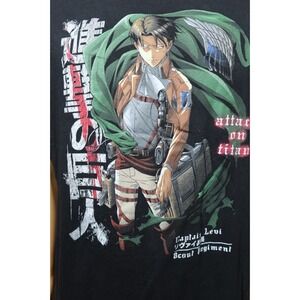 Attack on Titan Captain Levi T Shirt Men's Size 2XL Black Season 3 Anime Manga